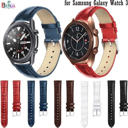 Leather Replacement Watch Strap Band for Samsung Galaxy Watch 3 45mm 41mm Bracelet band For Huawei watch GT 2 42mm 46 watchbands