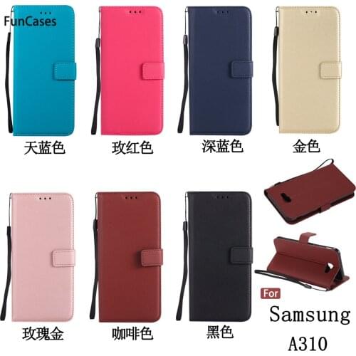 Luxurious Wallet Phone Case sFor Hoesjes Samsung A310 Bracket Case Positivo Matte Flip Case For Samsung Galaxy A3 2016 4.7" Hone