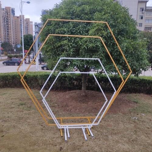 Hexagon Wedding arch decor backdrop stand flower arch geometric home party backdrop arch stand decoration circle backdrop stand
