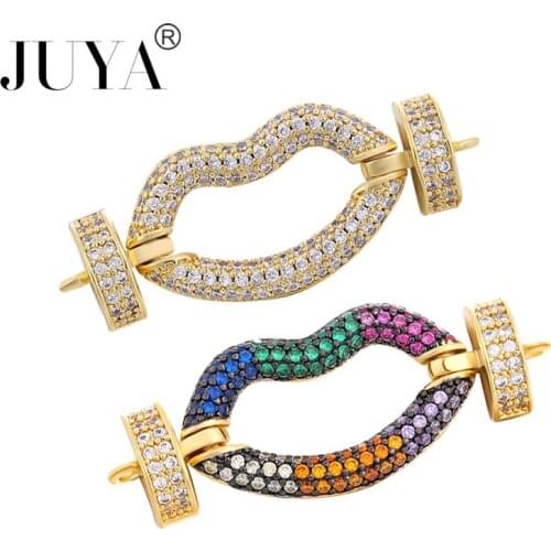 JUYA 2021 Fastener Spiral Clasps For Jewelry Making Cubic Zirconia Charms Connectors DIY Handmade Jewelry Findings Accessories