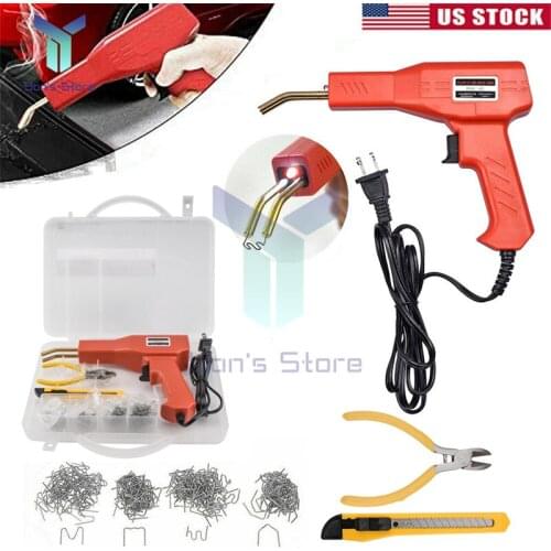 US Welding Gun Plastic Welder Hot Stapler Plastic Repair Car Bumper Welding Welder Machine Gun Kit 200 Staples For Repair