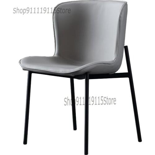Nordic Dining Chair Light Luxury Chair Family Modern Simple Back Chair Iron Chair Designer Model Room Minimalist Style