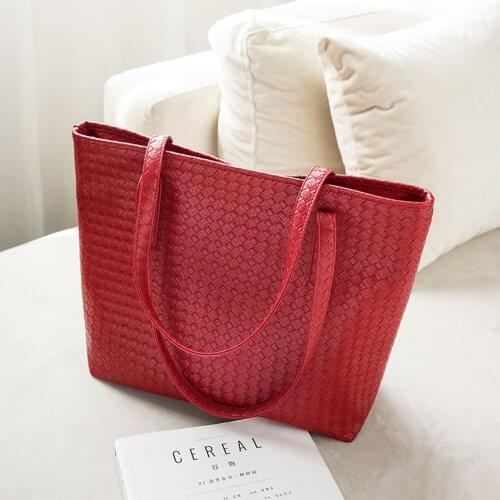 Spring and summer new female bag woven bag large capacity shoulder bag fashion casual handbag simple big bag