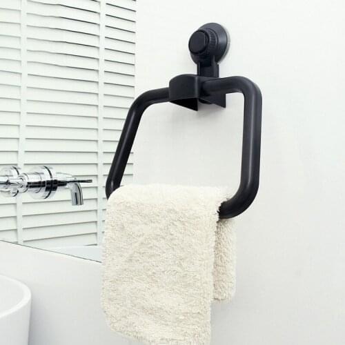 Punch-Free Home Towel Rack Plastic Bath Hand Towels Hanger Hook Seamless Strong Suction Cup Multifunction No Trace Towel Ring