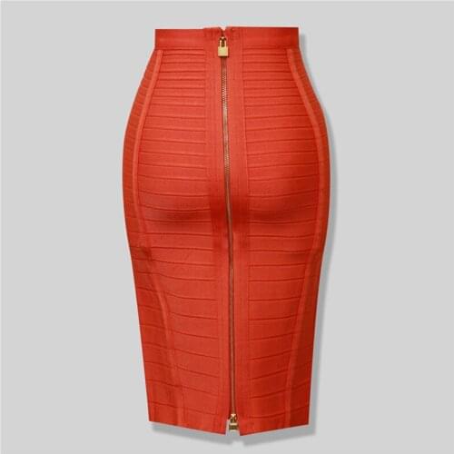 High Quality 4 Colors Bandage Skirt Sexy Knee Length Woman Pencil Skirt Solid Color High Wasit Summer Skirt