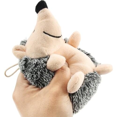 Dog Pet Chew Toy Hedgehog Animals Plush Puzzle Squeak Toy