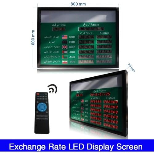 1.0"inch IR remote control LED Digital Currency financial Rate Board Display Red Color Professional Panel
