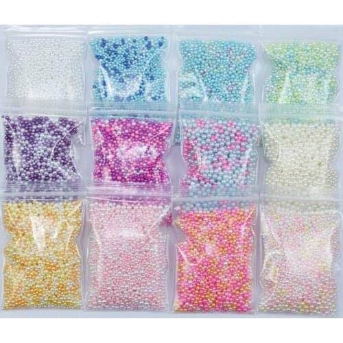 10g/bag 3D Pearl Round Salon Full Cover Stones UV Gel Polish Nail Art Tips Manicure Decoration Nails AB Color Rhinestones PD33