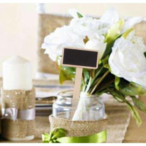 10pcs Flower Marker Thick Tag Label Mark For Home Garden Decoration Ornaments Wooden Chalkboard Blackboard Succulent Plant Label