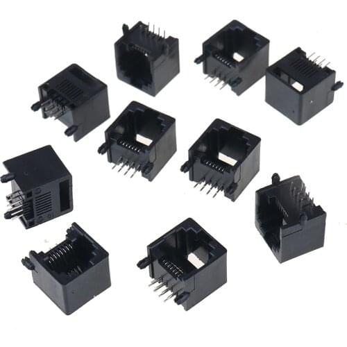 10pcs/lot RJ45 8P8C Computer Internet Network PCB Jack Socket