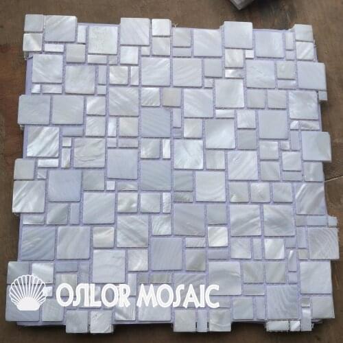 100% Chinese freshwater shell mother of pearl mosaic tile for interior house decoration wall tile 1 square meter/lot