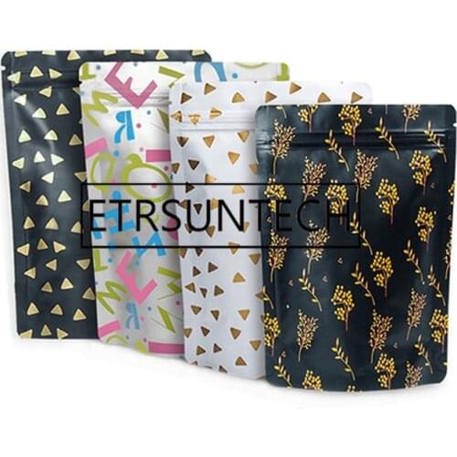 1000pcs 4 Colors packaging bag aluminum foil stand up storage bag gift candy wedding party favor pouch 13*18*3cm
