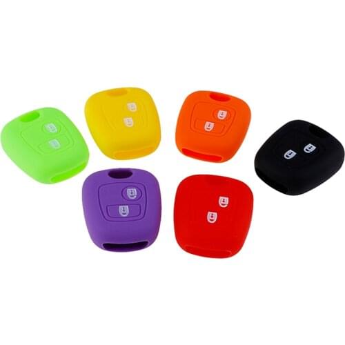 2 Knoppen Siliconen Rubber Auto Remote Key Case Cover Voor 107 206 307 207 408 Sleutel Protector Houder Shell
