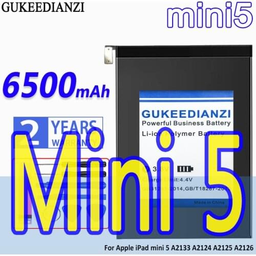 High Capacity GUKEEDIANZI Battery mini5 6500mAh For Apple iPad mini 5 A2133 A2124 A2125 A2126 mini5
