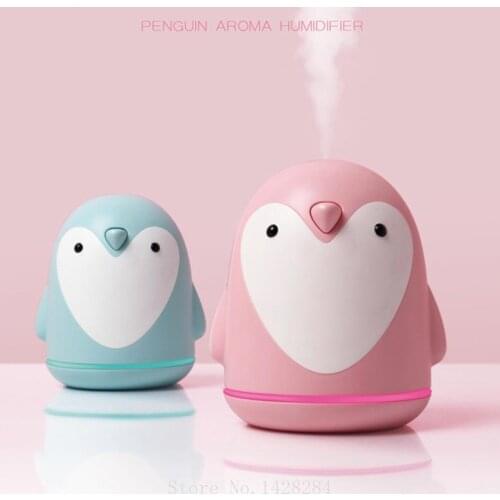 Xiaomi Cartoon Penguin Aroma Humidifier Home Office Mini Sprayer Creative Gift USB Air Purifier Mist Maker Colorful night lights