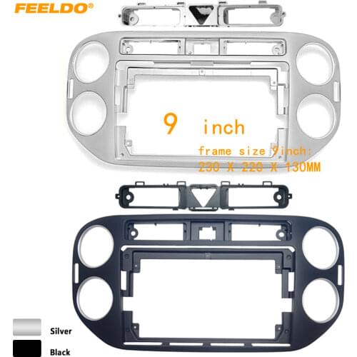 FEELDO Car Stereo Audio 2Din Fascia Frame Adapter For Volkswagen Tiguan 9" Big Screen DVD Fitting Panel Frame Installation Kit