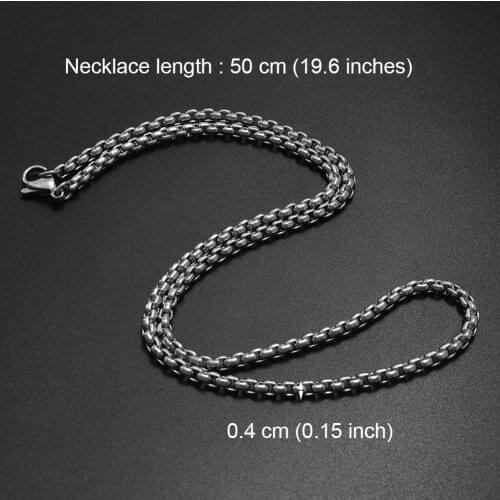 Anniyo 4MM 50CM Stainless Steel Chain Necklaces for Women Men Fashion Jewelry Metal Chains
