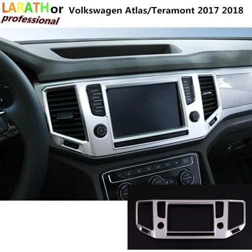 Car styling garnish cover ABS chrome Center Console Navigation box Interior GPS trims for Volkswagen Atlas/Teramont 2017 2018