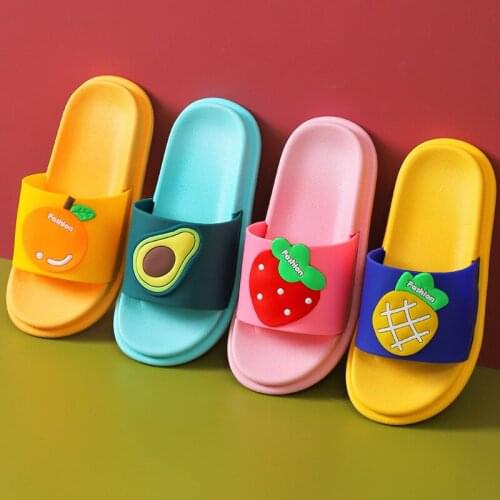 Baby Slippers 2-7Yrs Boys Girls Cartoon Fruit Avocado Kids Non-Slip Soft Travel 2021 Summer Shoes Portable Beach Slippers