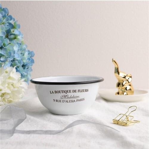 Enamel Japanese Style Classic Retro Salad Bowl Thickened Fruit Basin Watermelon Basin Household Large Salad Bowl