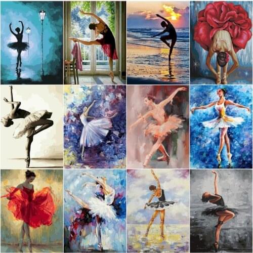 GATYZTORY Painting By Numbers 60x75cm Paint Ballet Dancer DIY Canvas Picture Hand Painted Oil Painting Handpainted Gift
