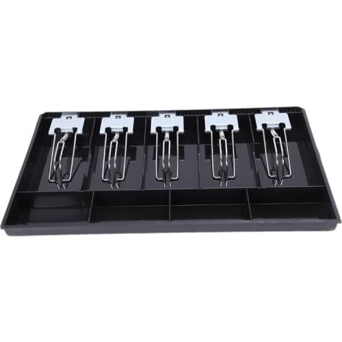 5-Grid Money Cash Coin Register Insert Tray Replacement Cashier Drawer Storage Register Tray Box Classify Store