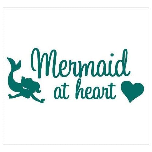 Creative Concept Ideas Mermaid at Heart CCI Decal Vinyl Sticker Cars Trucks Vans Walls Laptop|Teal|7.5 x 3.0 in|CCI2196