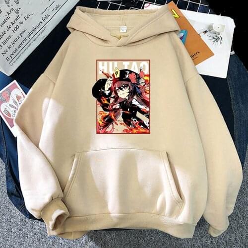 Kawaii Hu Tao Genshin Impact Anime Hoodies Popular Game Funny Manga Graphic Harajuku Long Sleeve Tops Fashion Casual Sweatshirt