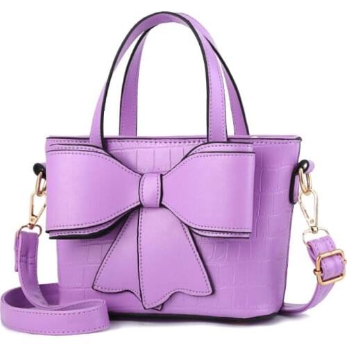 Fashion Bow Female Bag 2021 New Stone Pattern Womens Handbag Bucket Bag Elegant Temperament One-Shoulder Bags Messenger Bag