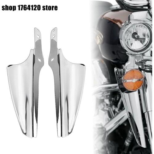 Motorcycle Chrome Fork-Mount Wind Deflectors For Harley Touring Road King Classic FLHRC Street Glide FLHX Electra Glide Standard