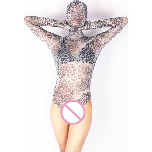 MS009) Lycra spandex pattern translucent catsuit elastic sexy unisex tights bodysuit