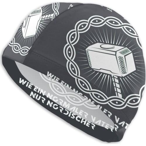 Mens Norse Swim Cap Viking Father Viking Becoming Dad Vikings Bath Hats Swimwear For Swim Pool