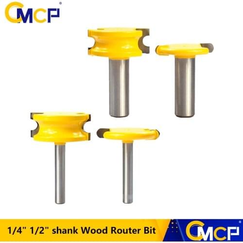 2pcs 1/4" 1/2" Shank Flute And Bead Router Bit Set For Wood Tenon Milling Cutter T Slot Cutters Carbide End Mill
