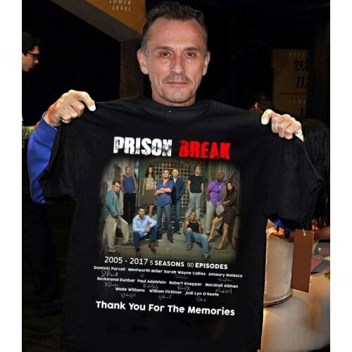 New Prison Break Signatures 16 Years Anniversary Movie Film Tee Shirt Cotton Tee Shirt