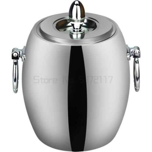 Lce Bucket New style high quality Insulated Stainless Steel Double Walled Ice Bucket with Lid for Beer Wine Cooler