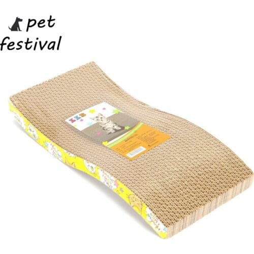 Pet Festival Cat Scratch Board Pad Cat Toys Scratching Posts Kitten Corrugated Paper Pad M Shape Cats Grinding Nail Scraper
