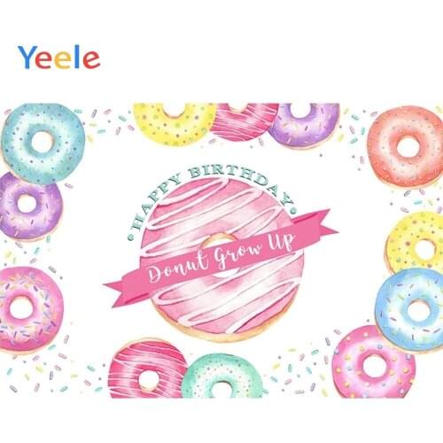 Donuts Candy Cake Newborn Baby birthday Part Photophone Backdrop Photography Custom Photographic Background For Photo Studio