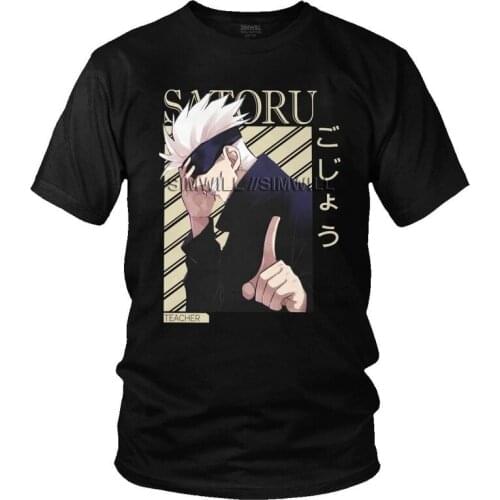 Cool Jujutsu Kaisen T-shirt Mens Novelty T Shirt Short Sleeve 100% Cotton Anime Manga Satoru Gojo Tshirt Urban Tee Top