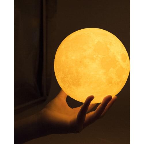 Moon Lamp Moon Light Night Light Light for Kids Gift for Women USB Charging and Touch Control Brightness 3D Printed Lunar Lamp