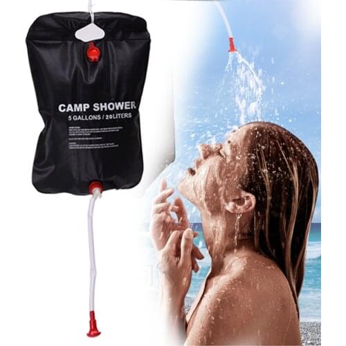 20L/5Gallons Foldable Lightweight Portable Solar-heated Camp Shower Solar Water Heated Bag for Outdoor Camping Shower