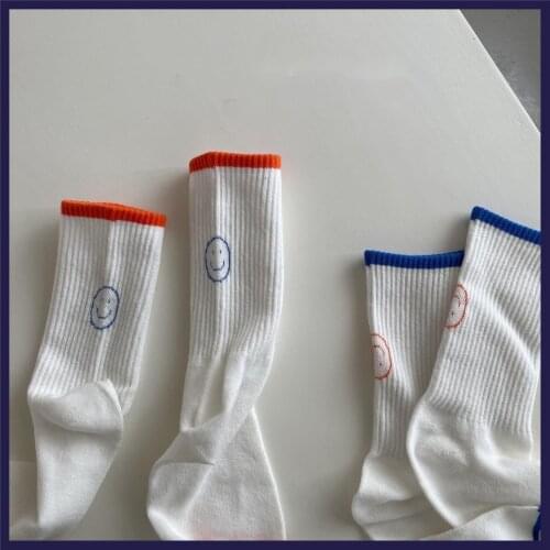 SP&CITY Korea Sports Casual Short Socks Women Vintage Colored Smile Cartoon Cotton Socks Hipster Breathable Funny Middle Sock