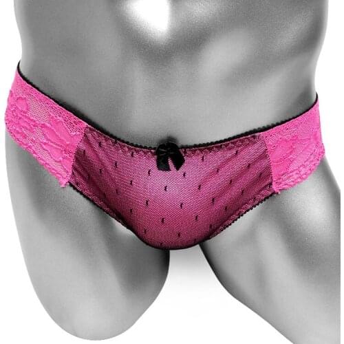 Lace briefs See Through Panties for Sissy Sexy Lingerie Gay Male brief Underwear Slim Low rise Sissy Panties Bikini Underpants