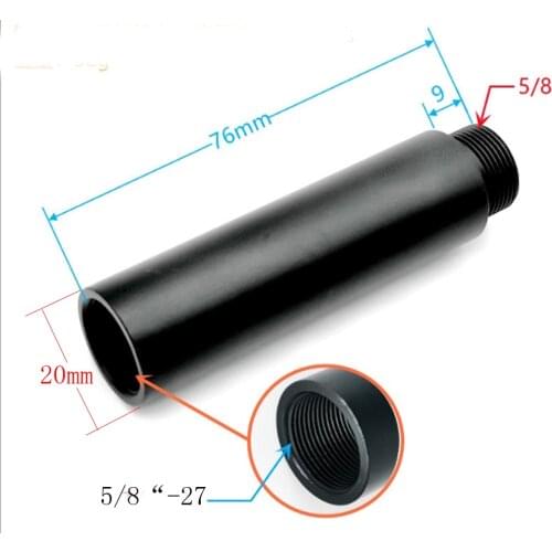 3" (76mm) Extension Tube for Desk Stands Adapts BETA 56 to Various Mount 5/8"-27 female to 5/8"-27 male adapter
