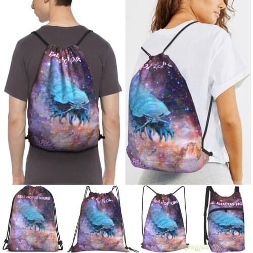 Unisex Drawstring Bags Real Isopod Hours Women Drawstring Backpacks Men Outdoor Travel Backpacks Training Fitness Bag