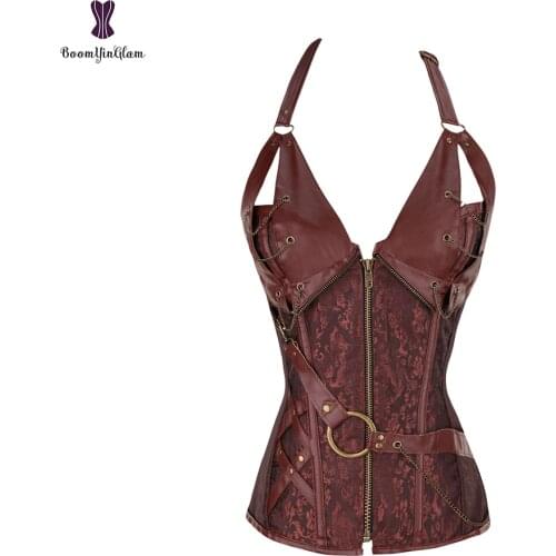 Bustier Corset Women Waist Trainer Steampunk Corset Plus Size Bodysuit with G-strings Sexy Lingerie for summer dress S-6XL #908