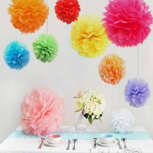 10PCS 12"(30 cm) Wedding Decorative Props Tissue Paper Pompoms Pom Poms Balls Wedding Party Home Decor