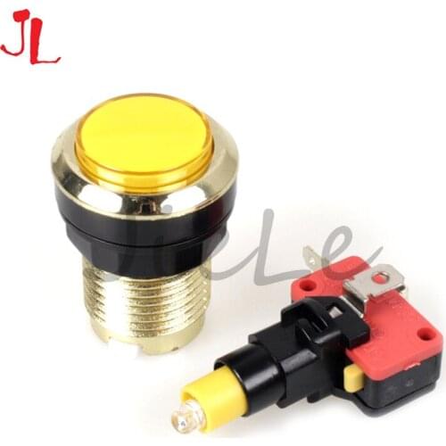 10 Pcs/lots Chrome Plating 30mm LED Illuminated Push Buttons With Micro Switch For Arcade Machine Games Mame Jamma Parts 5V