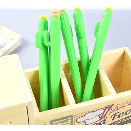 100 pcs wholesale Korean creative fresh single cactus shape cute neutral students with black 0.5 pen
