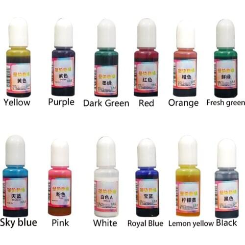 12 Colors Art Ink Natural Resin Pigment Kit Liquid Colorant Dye Ink Diffusion UV Epoxy Resin Jewelry Making Tools