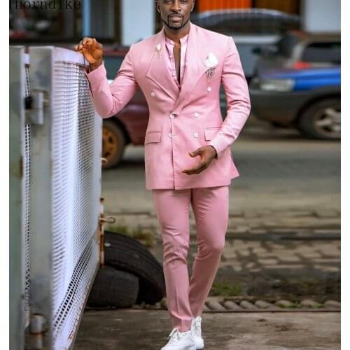 2020 Pink mens suit, bridegrooms wedding dress,2-piece suit, fashionable slim fit business suit, jacket, vest and pants